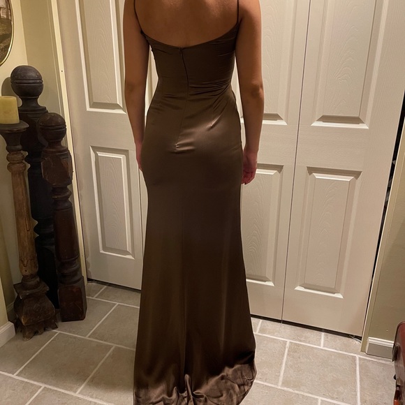 Vintage Satin Badgley Mischka Satin Gown - Picture 3 of 11